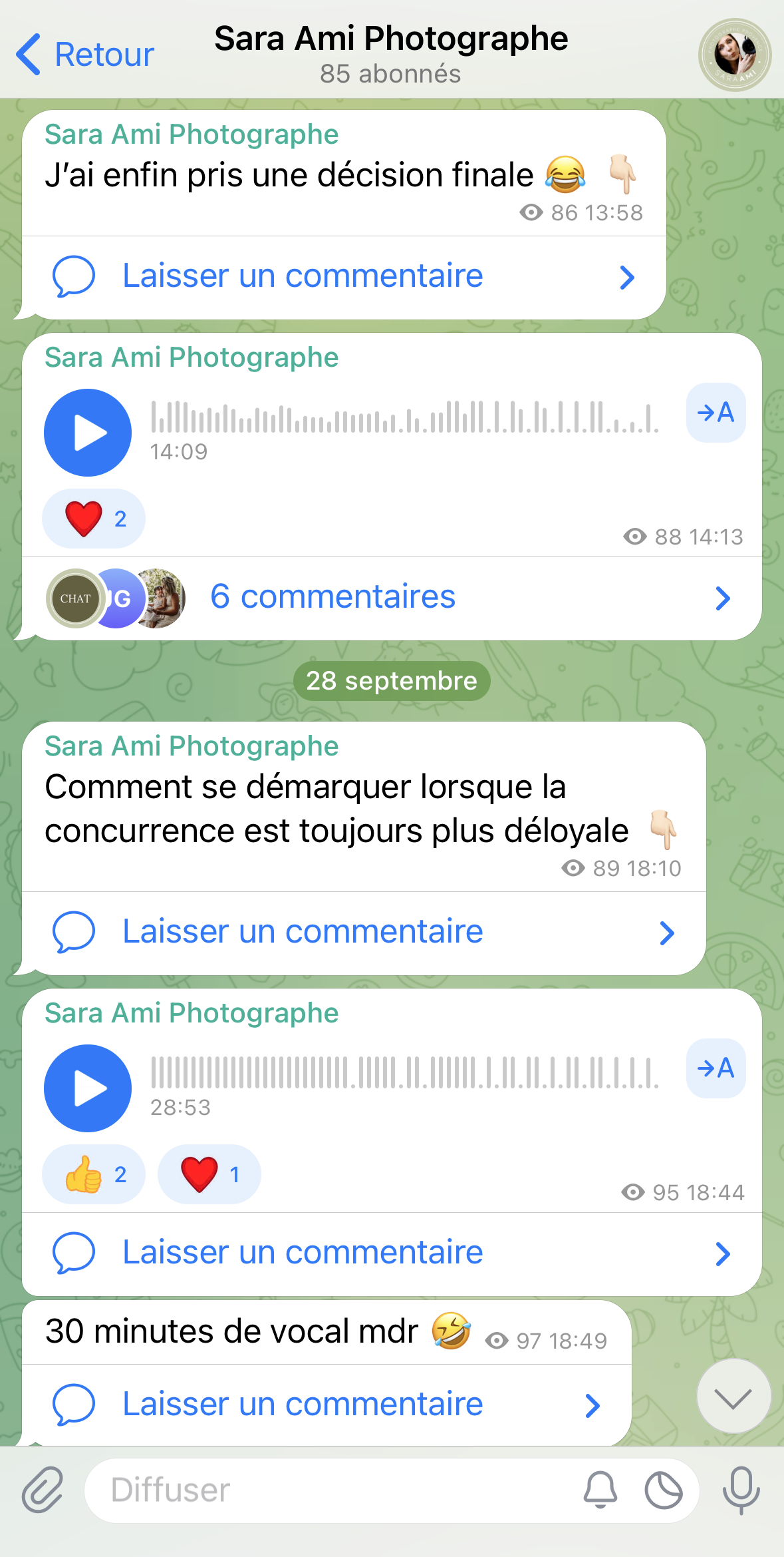 telegram Sara Ami Photographe